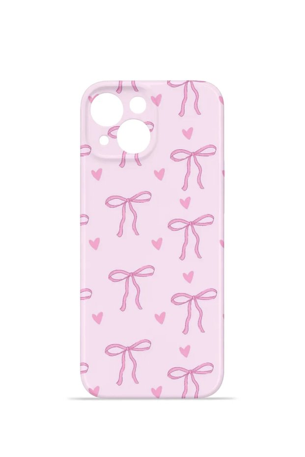 iPhone 15 Plus Vorian Camera Protective Case with Candy Pink Ribbons.