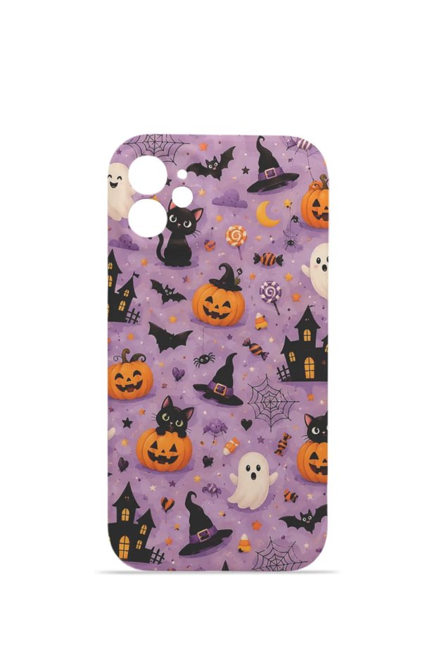 iPhone 11 Vorian Mika Camera Protective Case, Lavender Horror Patterns.