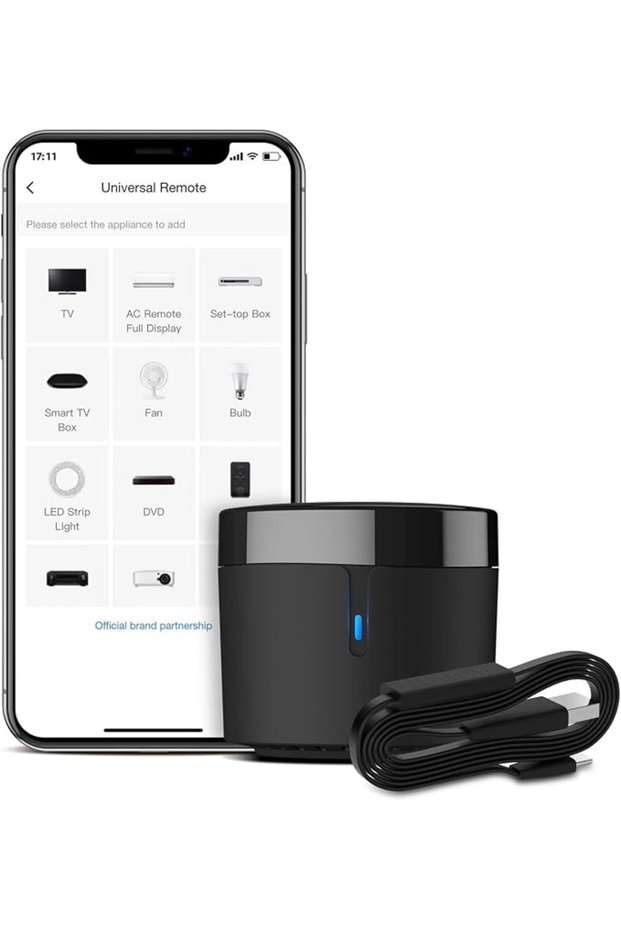 جهاز تحكم عن بعد ذكي RM4mini مع كابل استشعار - جهاز إرسال الأشعة تحت الحمراء عبر شبكة الواي فاي للتحكم في التلفزيون، ووحدة تحكم ذكية لمكيف الهواء.