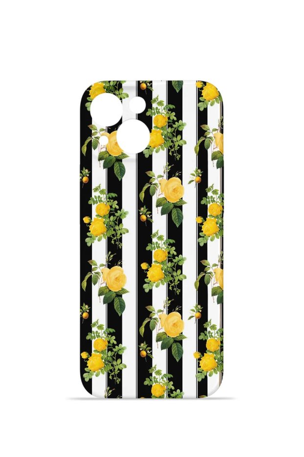 iPhone 15 Plus Vorian Camera Protective Case with Yellow Rose Stripe.