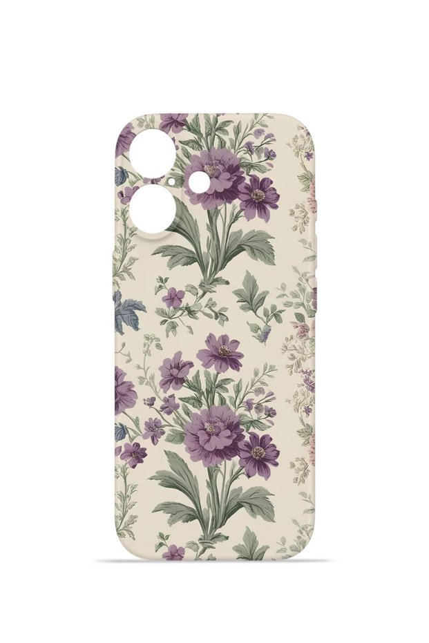 iPhone 16 Plus Vorian Camera-Protective Case, Lavender Botanical Design.