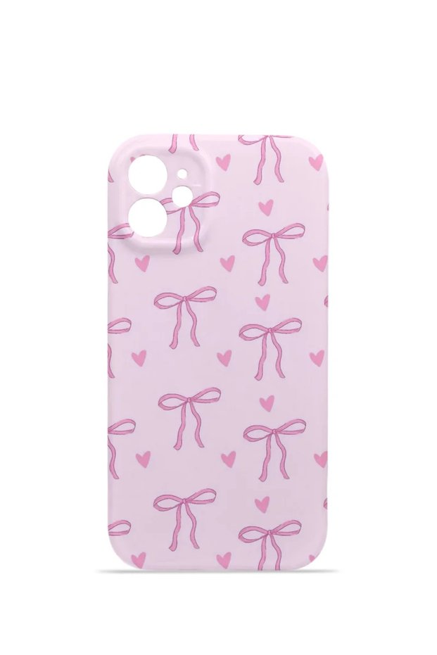 iPhone 12 Vorian Camera Protective Case with Candy Pink Ribbons.