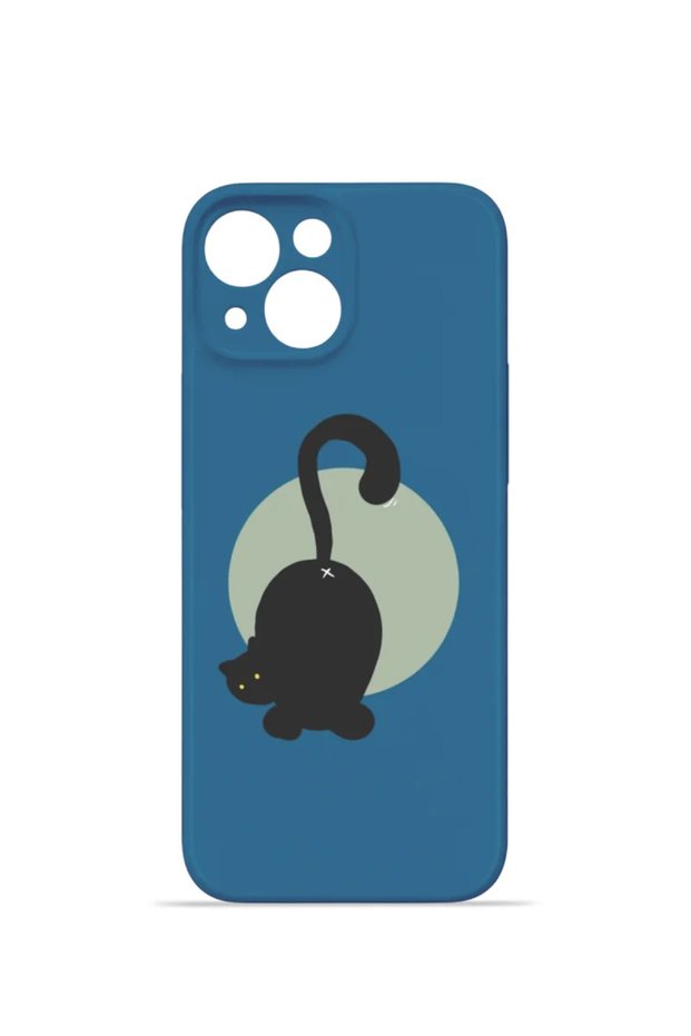 iPhone 14 Vorian Mika Camera Protective Case, Moon Cat Design.