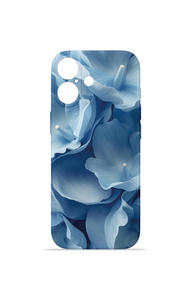 iPhone 16 Plus Vorian Camera-Protective Case, Blue Hydrangea Design.