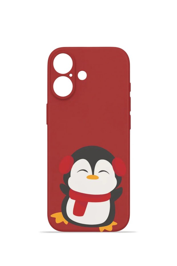 iPhone 16 Vorian Mika Camera Protective Case, Red Penguin.