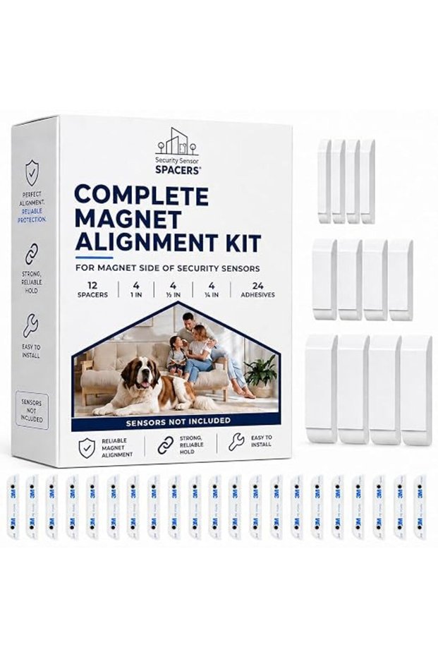 Adhesive Replacement Tape & Sensor Risers Bundle | Includes 24 Magnet Adhesives and 12 Contact Senso