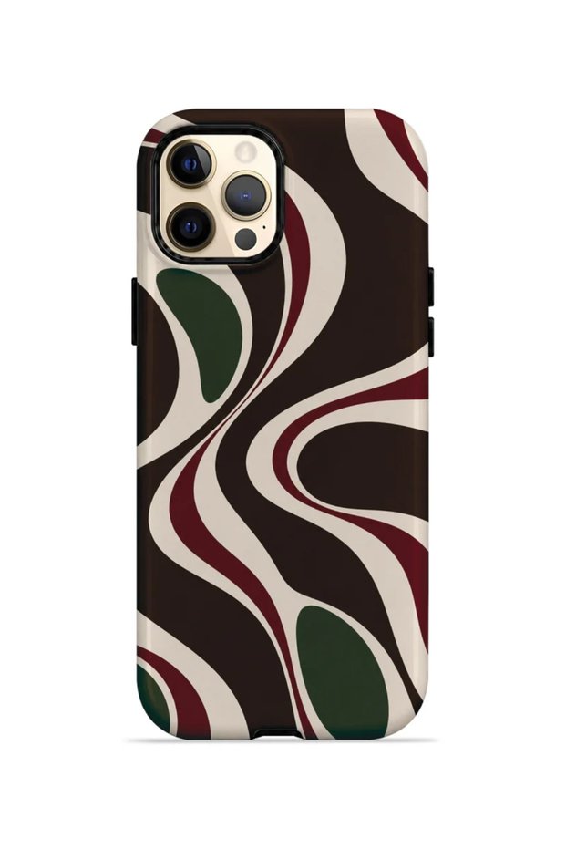 غطاء هاتف iPhone 12 Pro Max من Vorian، تصميم مزدوج الطبقات، لون إسبريسو.