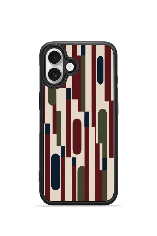 iPhone 16 Plus Vorian Black Hole Case, Burgundy Rhythm.