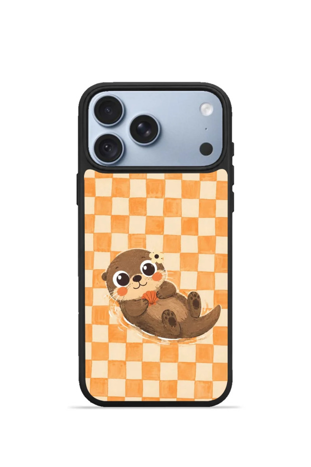 iPhone 18 Pro Max Vorian Black Hole Case, Orange Checkered Susamuru.