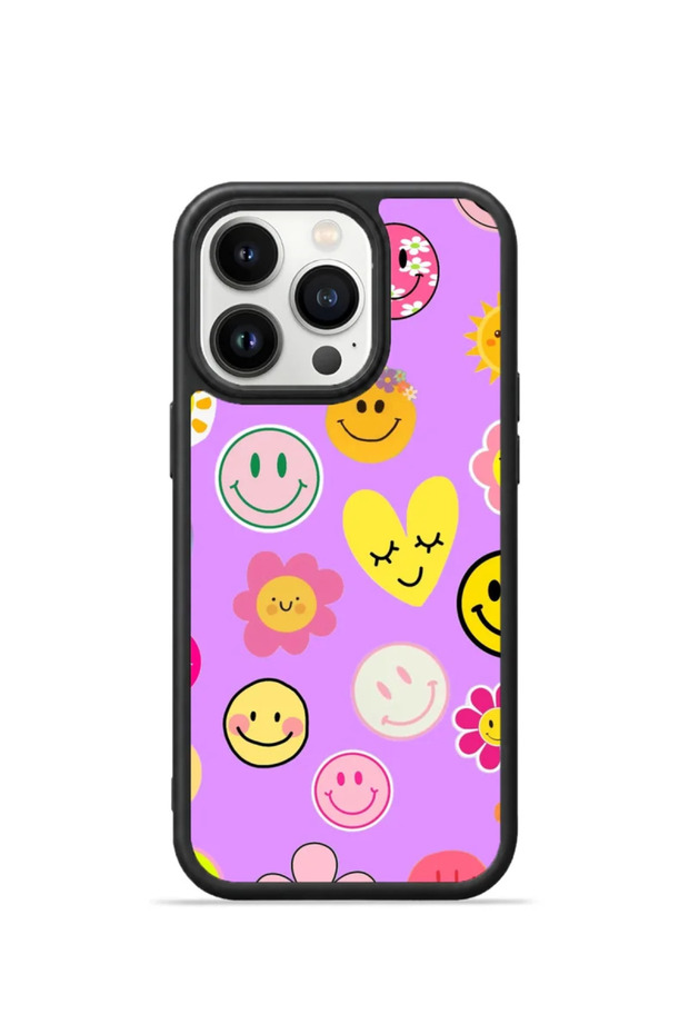 iPhone 14 Pro Vorian Black Hole Case, Lilac-Colored Smile Collage.