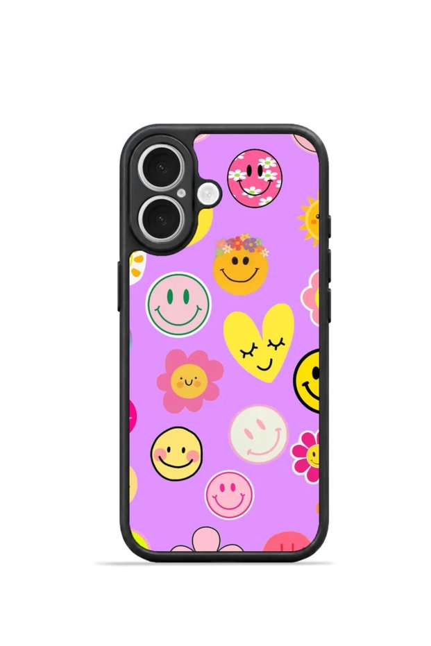iPhone 17 Vorian Black Hole Case, Lilac-Colored Smile Collage.