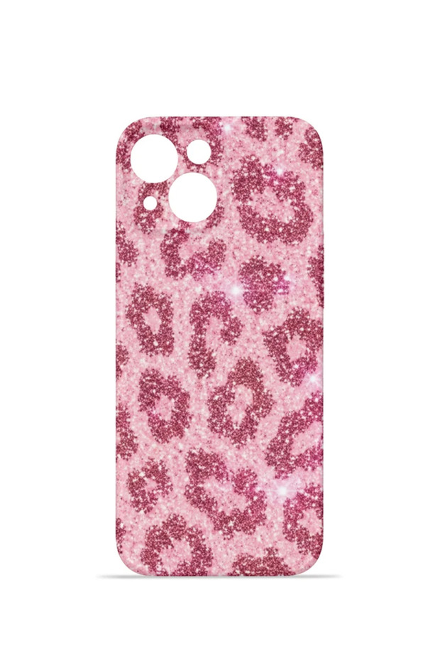 iPhone 13 Vorian Camera Protective Case, Pink Leopard Print.