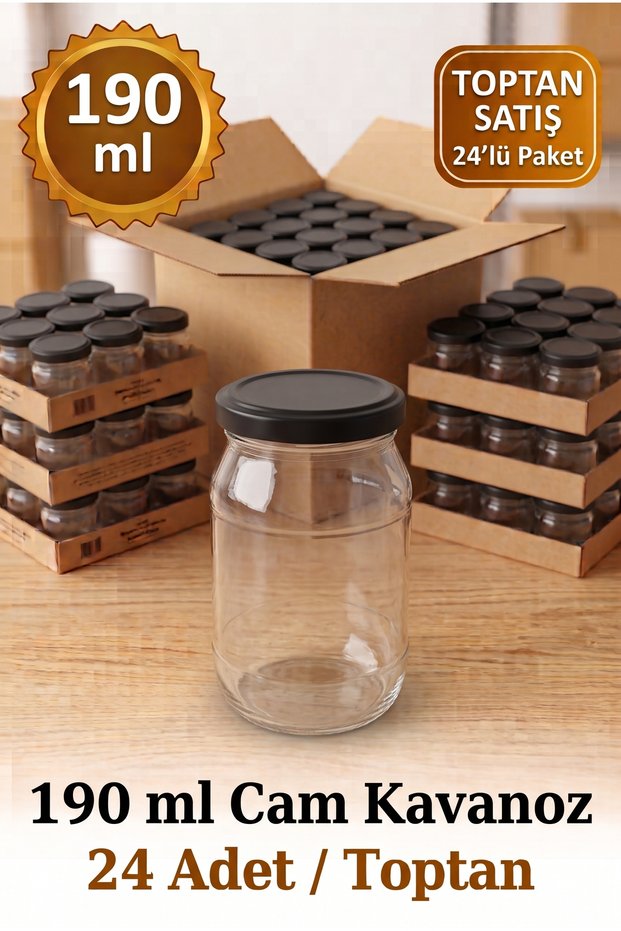 24-Piece Wholesale Multi-Purpose 190 Cc Metal-Lidded Glass Jars for Canning, Jam, Honey, Sauce, and Spices, Baby Food Jar Set, 190 Ml.