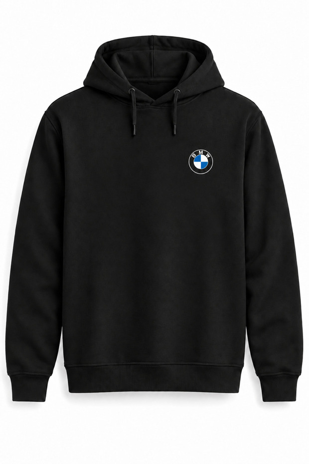 Bmw Logo Minimalist Chest-Printed Hoodie, No Pockets.