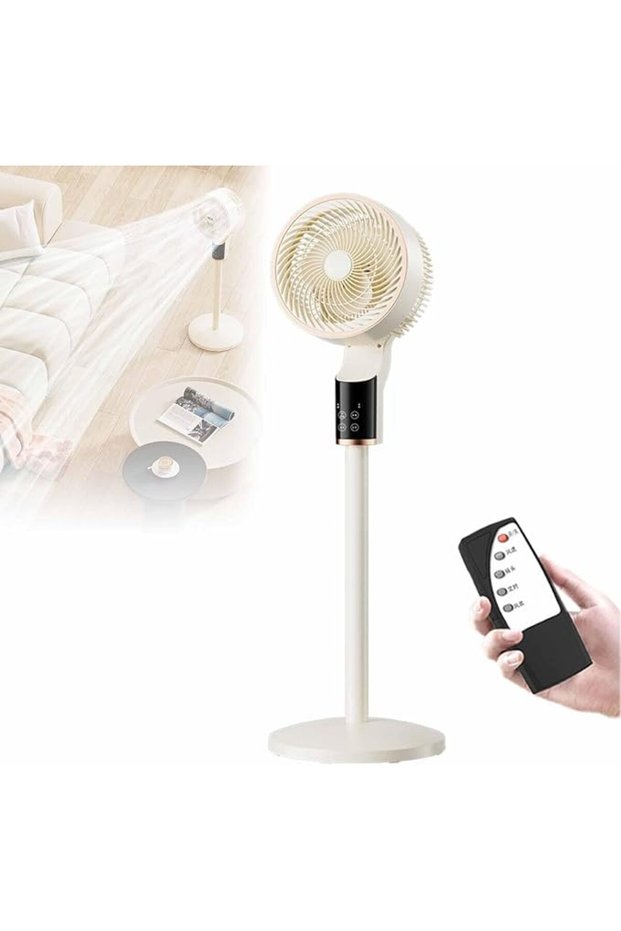 Air Circulation Fan with Remote Control, 3 Modes, 12H Timer, Digital Touch, 8-character Shaking Head