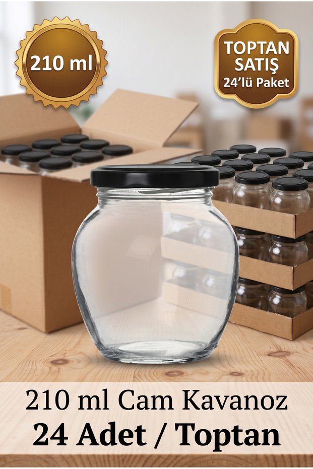 24-Piece Wholesale Multi-Purpose 210 Cc Metal-Lidded Egg-Shaped Glass Jar Set for Canning, Jam, Chocolate, Honey, Sauce, and Spices, Baby Food Jar Set, 210 Ml.