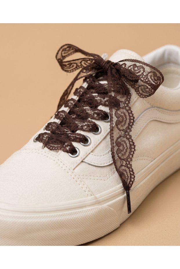 Brown Spiral Patterned Lace Laces, 120 Cm, for Linen and Sneaker Shoes.