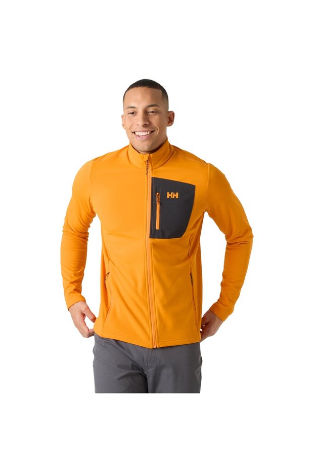 Men's Orange Block Fullzip Fleece Jacket