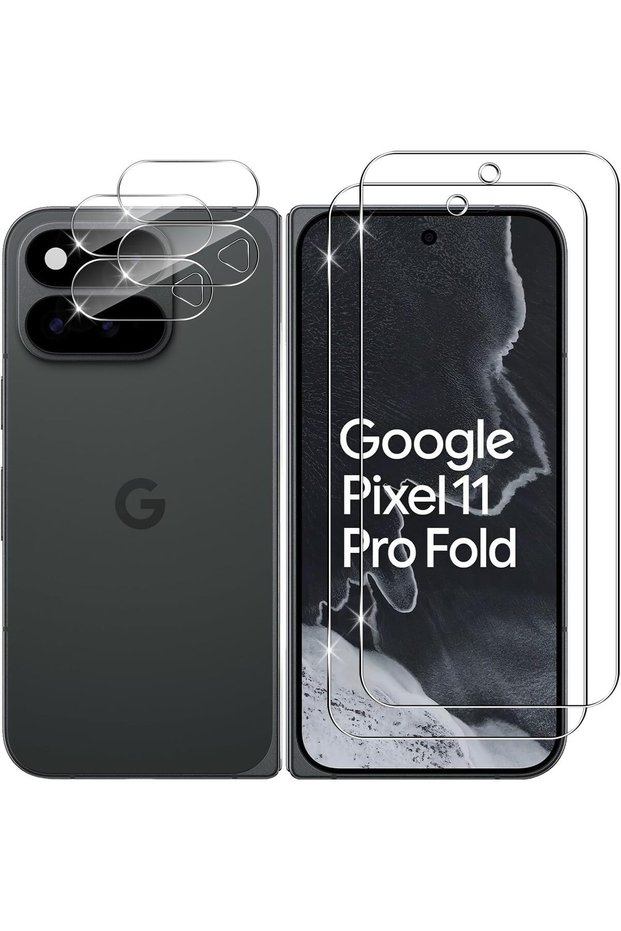 [2+2] For Google Pixel 11 Pro Fold Screen Protector: 2 Pack Tempered Glass Screen Protector & 2 Pack