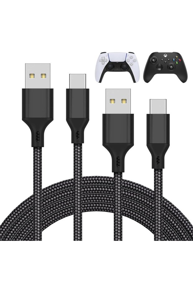 عبوة تحتوي على قطعتين من كابل الشحن بطول 10 أقدام لوحدة تحكم PS5/وحدة تحكم Xbox Series X/Xbox Series S، Re