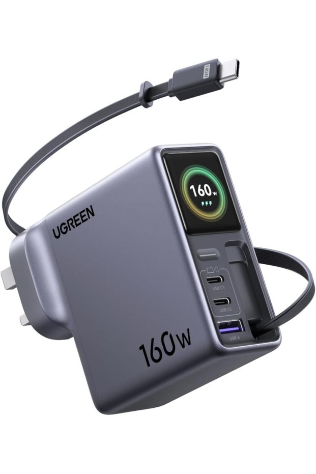 Nexode Pro Type-C Smart Charger 160W with Retractable USB-C Cable