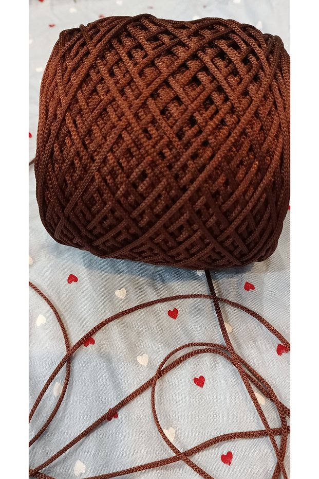 1. High-Quality Polyester Macrame Cord, 200-220Gsm. Color: Coffee-Colored, Copper Tone. Knitting Yarn – Hobby Yarn – for Bags, Supla Yarn.