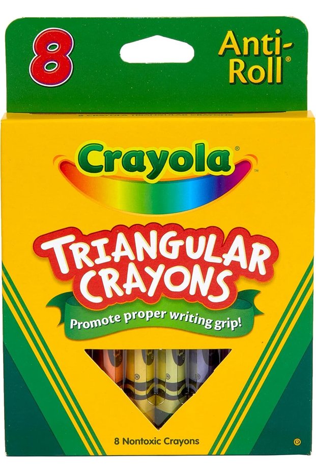 - 8 ct. Anti-Roll Triangular Crayons