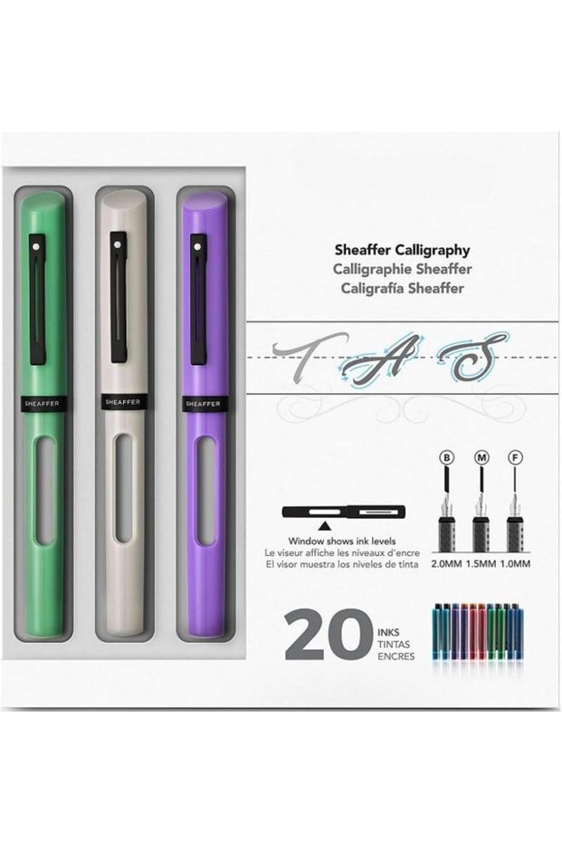 Calligraphy Maxi Kit with Neo-Mint, White, and Lavender Pens and Assorted Nibs and Inks