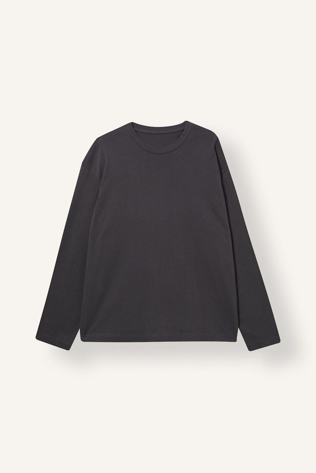 Boxy Fit Crew Neck Long Sleeve T-Shirt J2532Ax26Wn