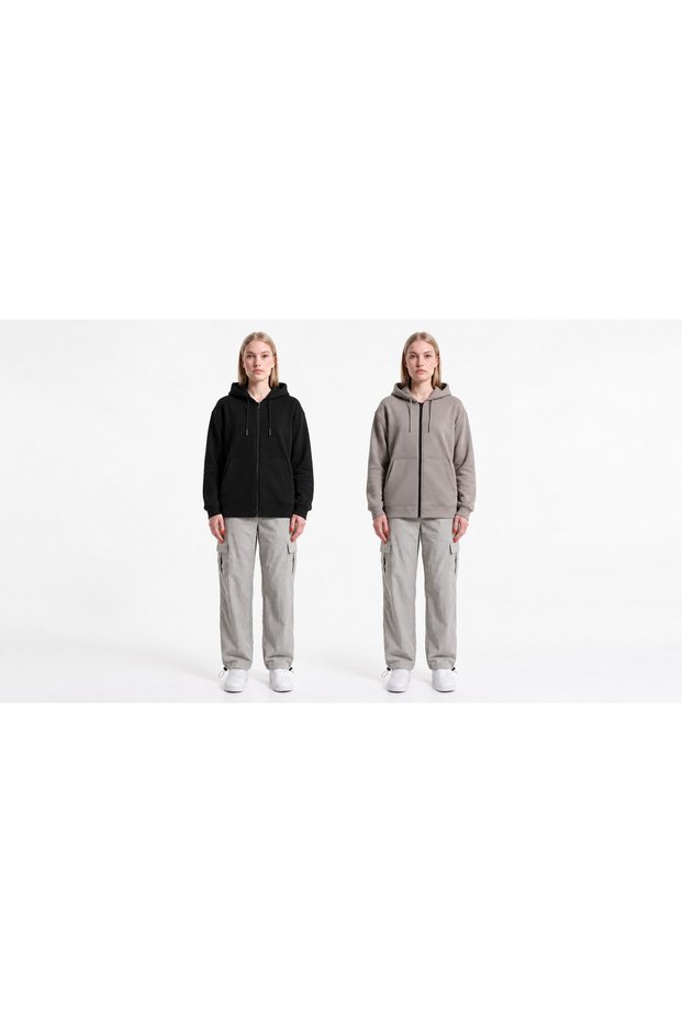 Women's Hooded 3-Thread Fleece Zippered Sweatshirt Jacket