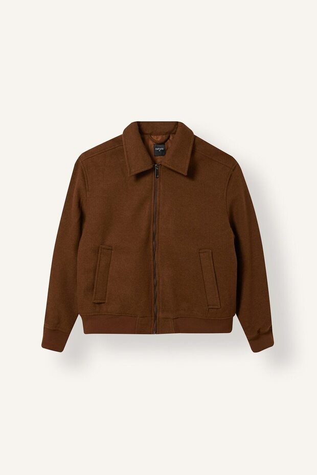 Regular Fit Shirt Collar Zippered Thin Coat H1580Ax26Au