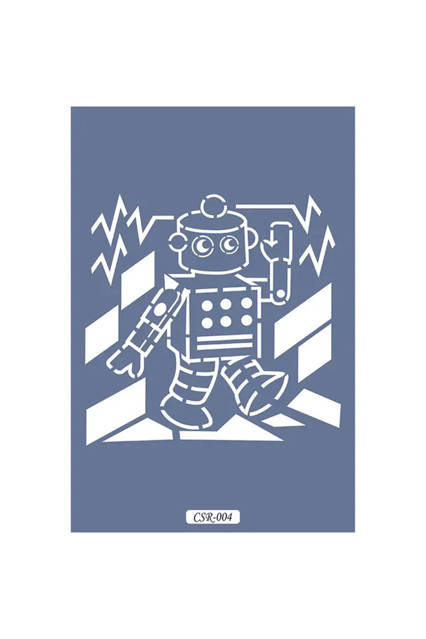Cute Robots Children's Stencil 15X15Cm Csr04