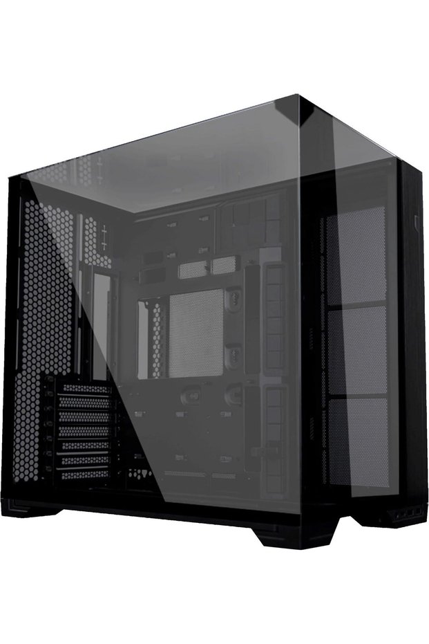 علبة كمبيوتر O11 Vision Compact ATX متوسطة الحجم/خزانة ألعاب - أسود | الألمنيوم والزجاج المقسى |