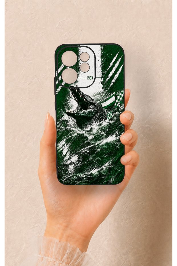 Oppo Reno 15F Compatible Green Crocodile-Themed Patterned Silicone Case