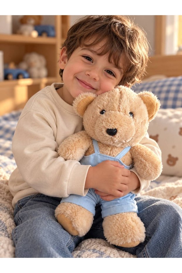 35 cm Playmate: Cute Overalls Plush Bear & Gift-Quality Plush