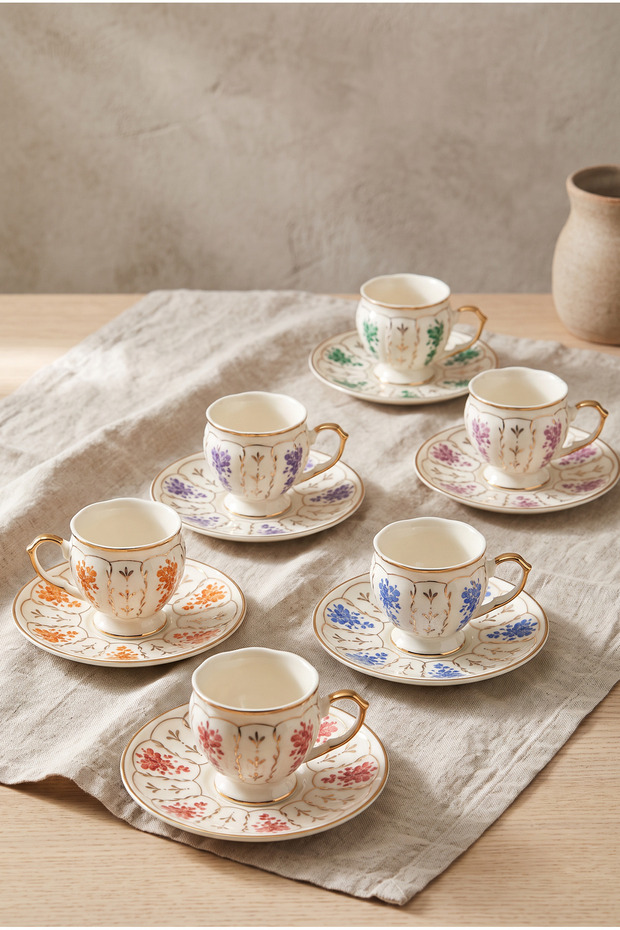 Mi̇en 6-Piece Porcelain Coffee Cup Set