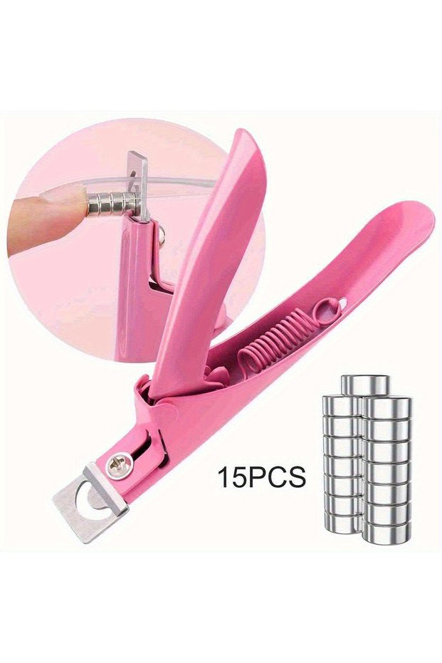 Pink style 2 Acrylic Nail Cutter Stainless Steel Rainbow Clipper Scissors U Word False Tips Trimmer