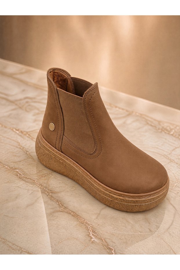 Kemal Aygün-Mammamia MammComfort Women's Genuine Nubuck Leather thick-soled Chelsea Boots
