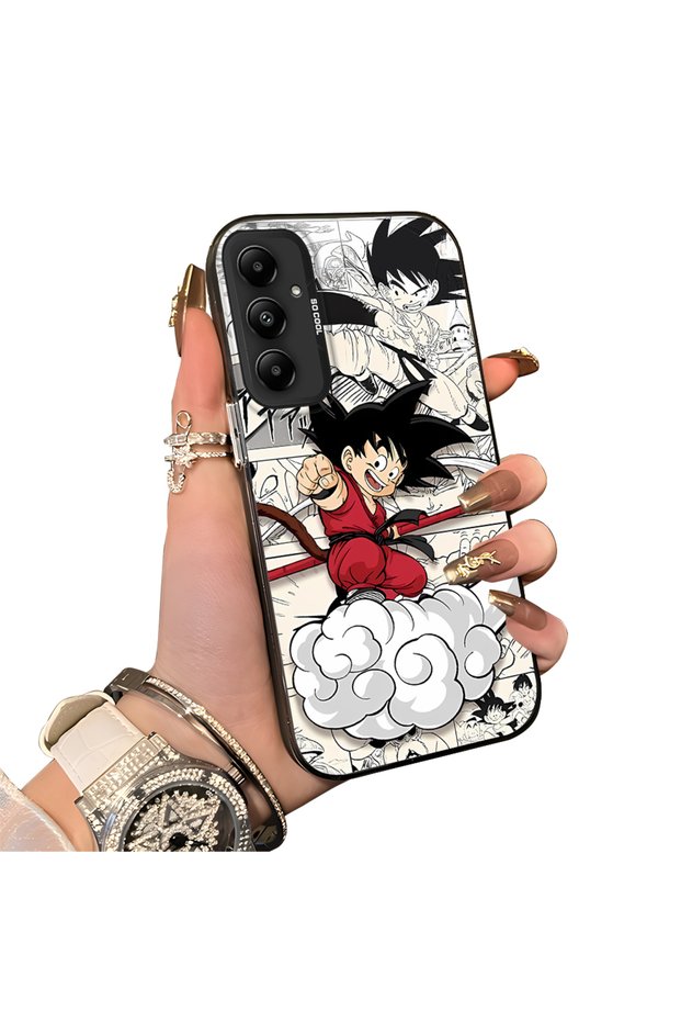 Samsung Galaxy A05S Compatible Silicone Hard-Edge Back Case with Goku Design—Romantic Couple Phone Case