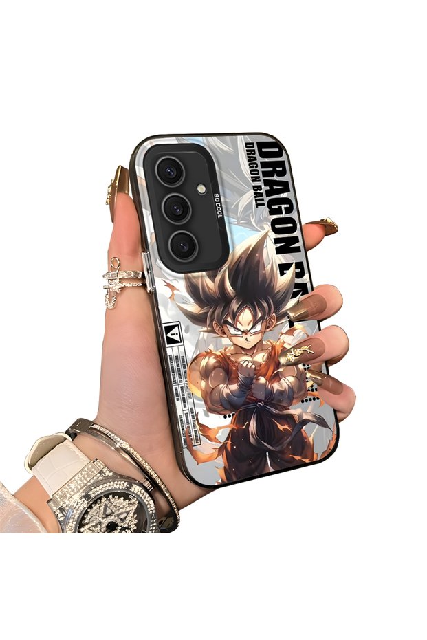 Samsung Galaxy S24 Plus Compatible Silicone Hard-Edge Back Case with Dragon Ball Design—Romantic Couple Phone Case