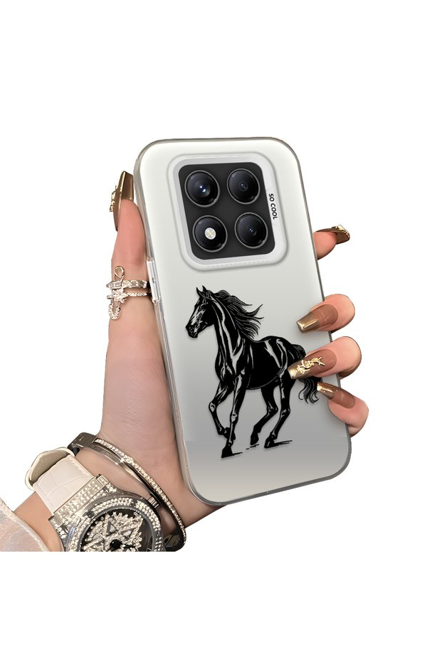 Redmi Note 14 Pro 5G Compatible Silicone Hard-Edge Back Case with Patterned "Lovers" Design Phone Case