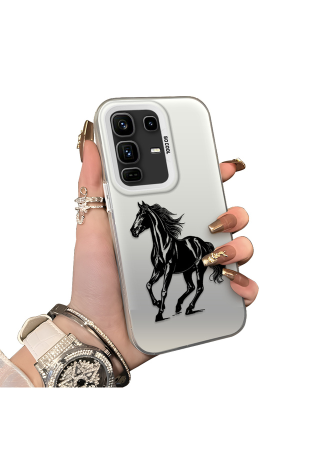 Infinix Note 50 Pro Plus Compatible Silicone Hard-Edge Back Case with Patterned "Lovers" Design Phone Case