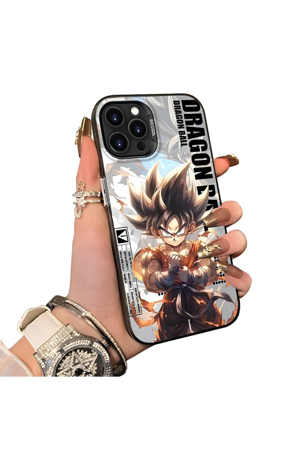 iPhone 13 Pro Max Compatible Silicone Hard-Edge Back Case with Dragon Ball Design—Couple's Phone Case