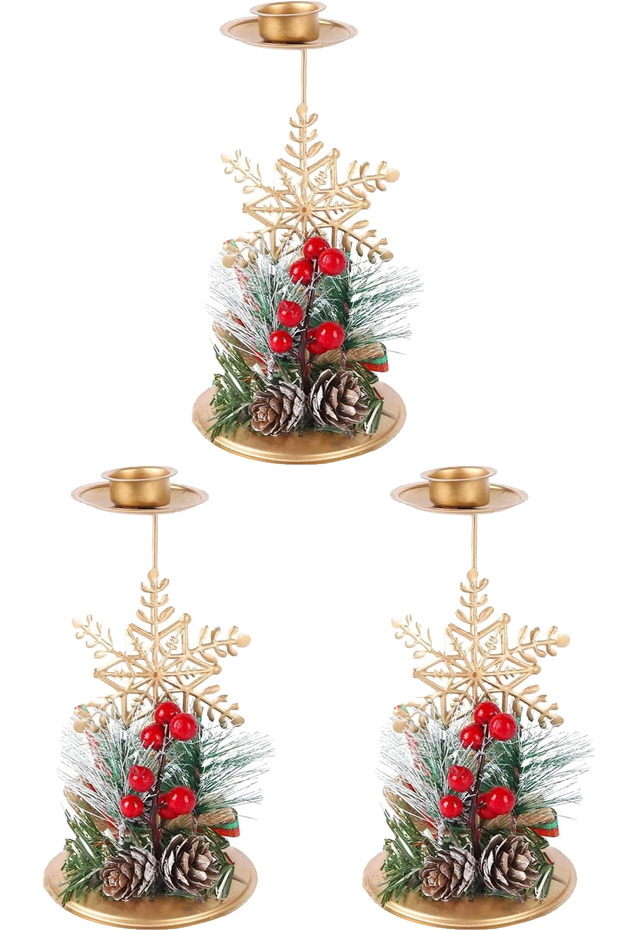Christmas Candleholders, Snowflake and Pinecone Christmas Decorations, Christmas Trees, Pine-Themed Decor, Table Centerpieces, Holiday Ornaments, Mantelpieces, Home Parties, Thanksgiving