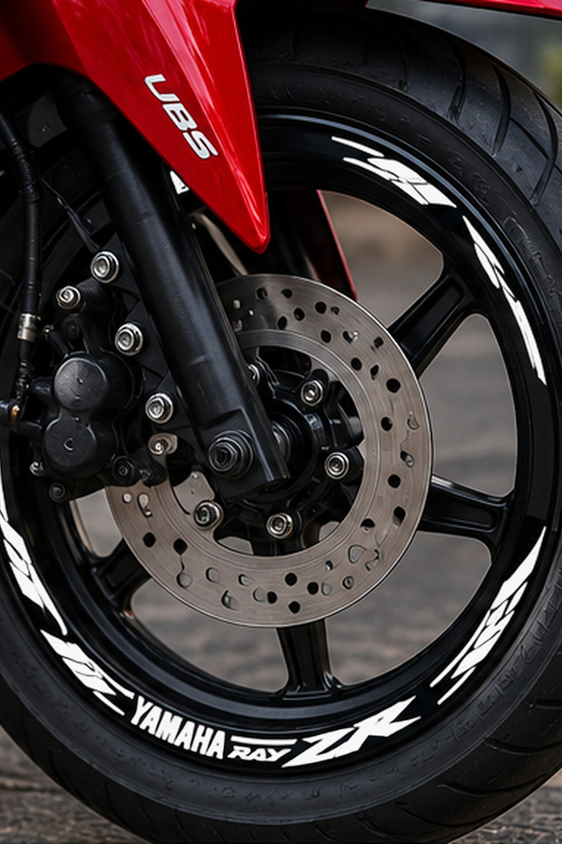8-piece front and rear wheel rim stripe sticker set for yamaha ray-zr (front and rear)