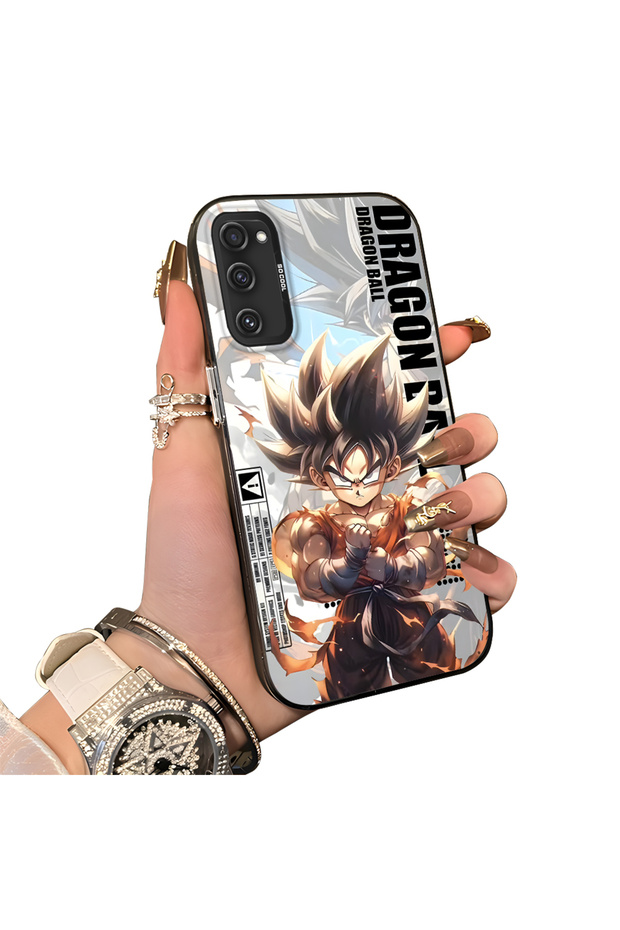 Samsung Galaxy S20 FE Compatible Silicone Hard-Edge Back Case with Dragon Ball Design—Romantic Couple Phone Case