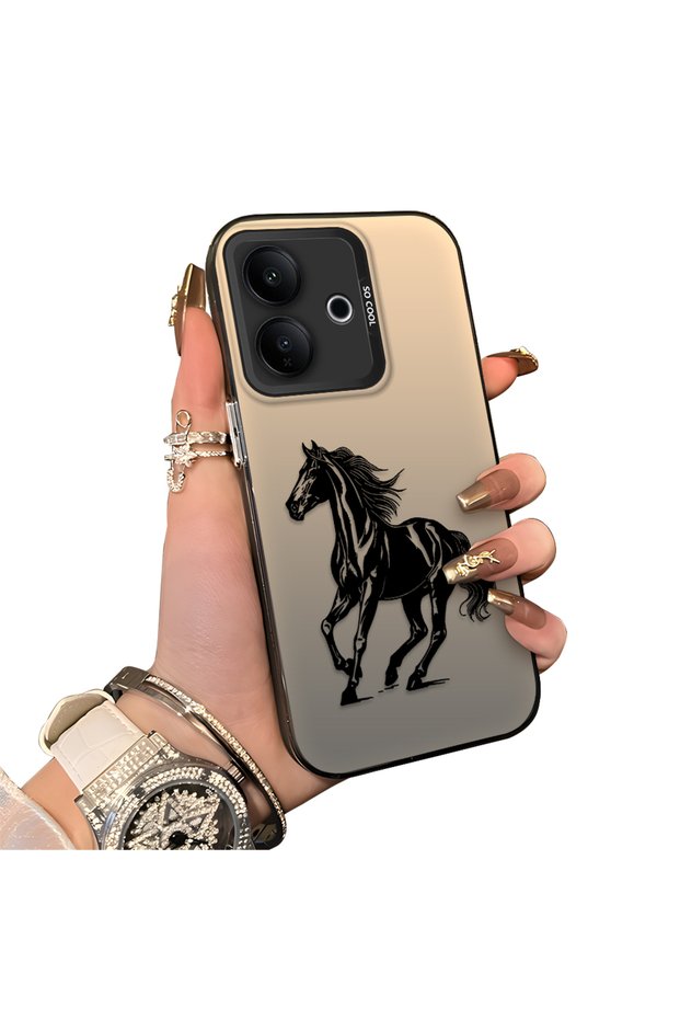 Vivo V60 Lite 5G-Compatible Silicone Hard-Edge Back Case with Patterned "Loving Couple" Phone Case
