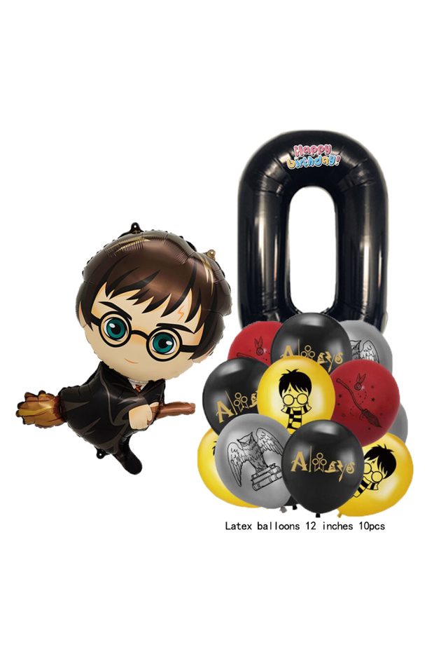 1pack A0 12pcs/Set Foil Balloon Number 0-9 Wizard Cartoon Globos Magical Harries Theme Birthday Part