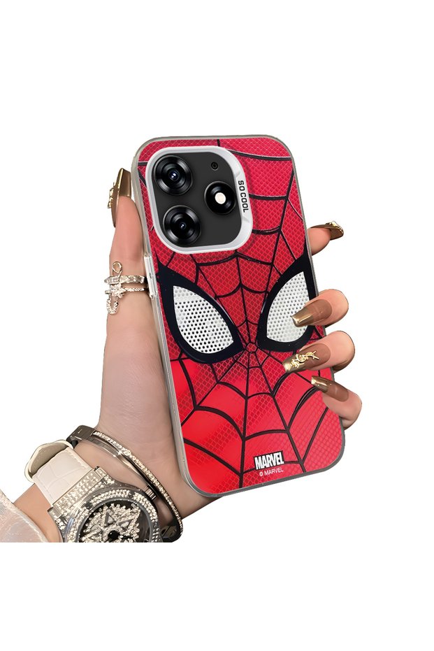 Tecno Spark 10 Pro 4G-Compatible Silicone Hard-Edge Back Case with Spider-Man Design—Couple's Phone Case
