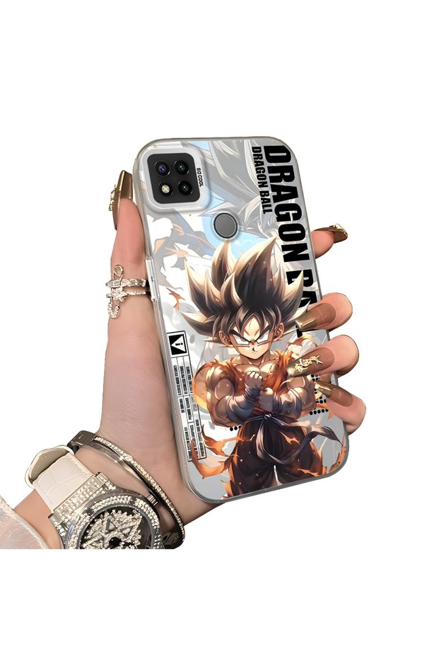 Redmi 10A Compatible Silicone Hard-Edge Back Case with Dragon Ball Design—Cute Couple Phone Case